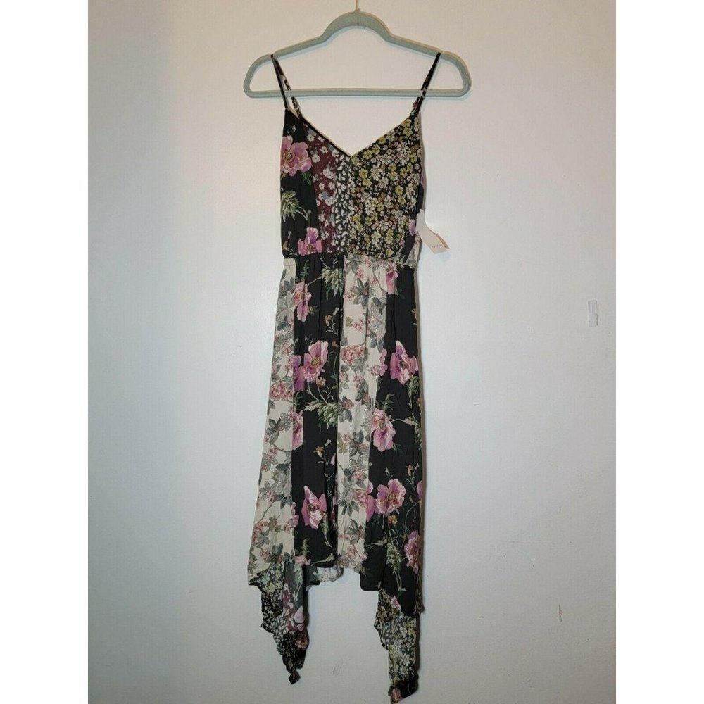 Karen Kane Womens Brown Floral V Neck Amber Waves